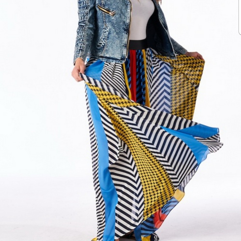 Multi colored maxi skirt